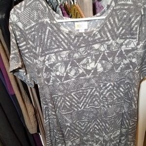 Lularoe large Carly dress gray